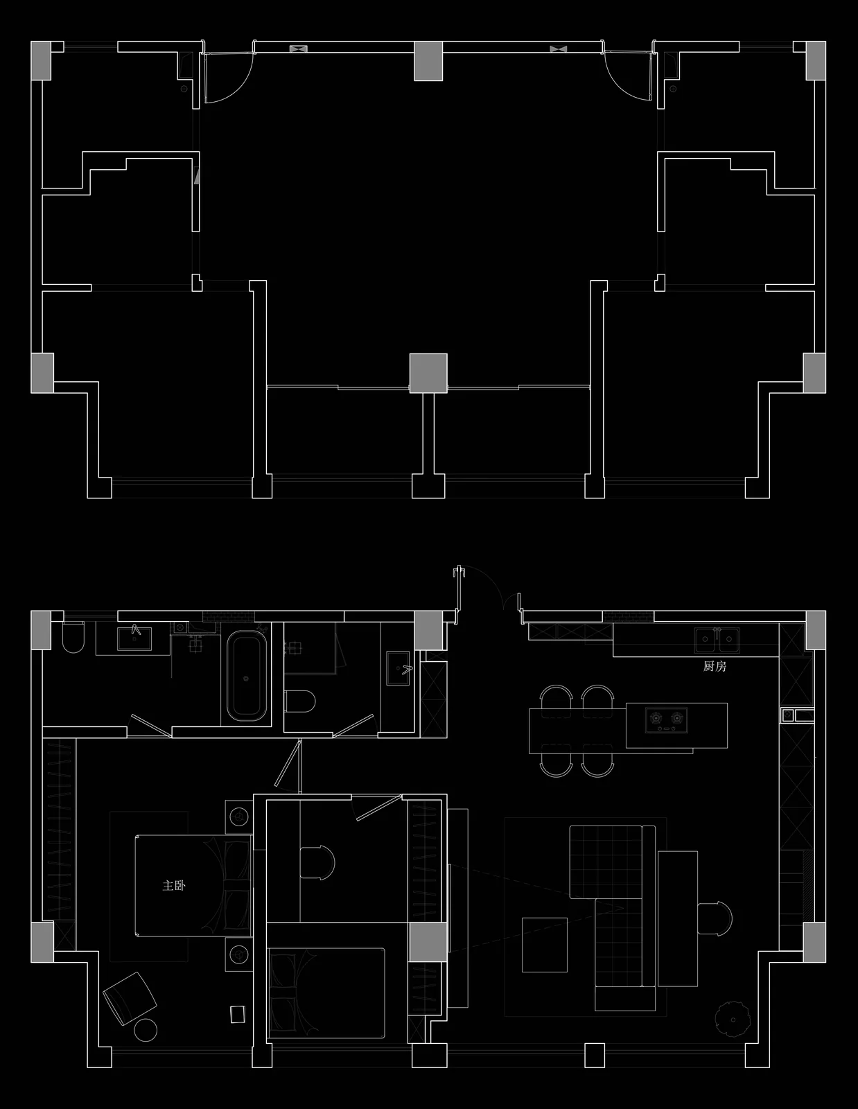 现代极简住宅平面布局图